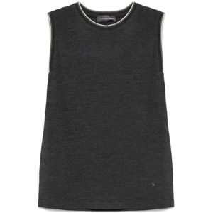 Lorena Antoniazzi, Dames, Tops, Grijs, Maat: 2XS Zijde,