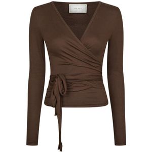 Neo Noir, Dames, Blouses & Shirts, Bruin, Maat: XS