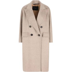 Max Mara, Dames, Mantels, Beige, Maat: 2XS Wol,