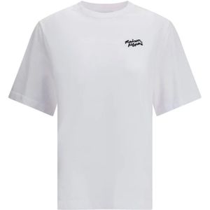 Maison Kitsuné, Dames, Tops, Wit, Maat: L Katoen,