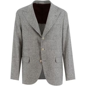 Brunello Cucinelli, Heren, Jassen, Grijs, Maat: L Zijde,