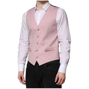 Dolce & Gabbana, Heren, Pakken, Roze, Maat: S Wol,