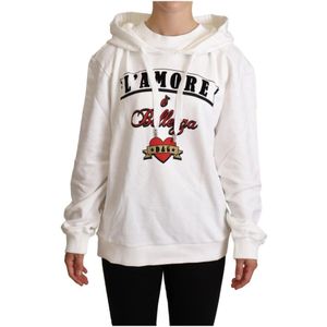 Dolce & Gabbana, Dames, Sweatshirts & Hoodies, Wit, Maat: XS Katoen,