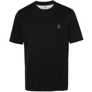 Brunello Cucinelli, Heren, Tops, Zwart, Maat: XL Katoen,