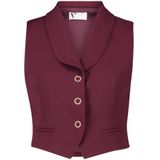 Vera Mont - Elegant Vest met Kraag - Rood - Dames - Leer