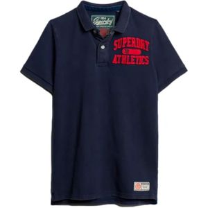 Superdry, Heren, Tops, Blauw, Maat: M Katoen,