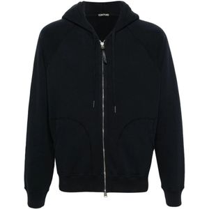 Tom Ford, Heren, Sweatshirts & Hoodies, Blauw, Maat: M Katoen,