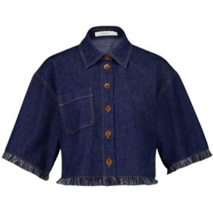 Zimmermann, Dames, Blouses & Shirts, Blauw, Maat: S Denim,