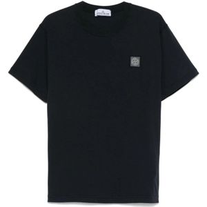 Stone Island, Heren, Tops, Blauw, Maat: M Katoen,