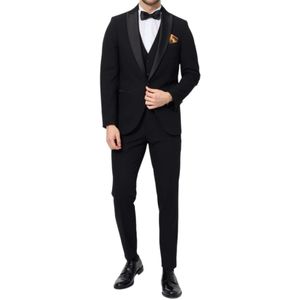 Bharnaba, Heren, Pakken, Zwart, Maat: M Wol,