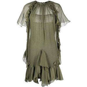 Dsquared2, Dames, Jurken, Groen, Maat: 2XS Zijde,
