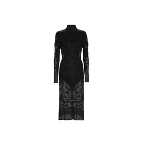Balmain Barok fijngebreide jurk , Black , Dames , Maat: XS