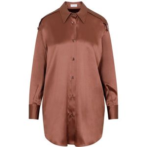 Brunello Cucinelli, Dames, Blouses & Shirts, Bruin, Maat: M Zijde,