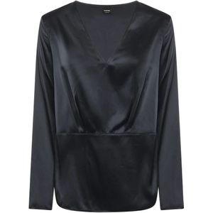 Pinko, Dames, Blouses & Shirts, Blauw, Maat: 2XS Zijde,