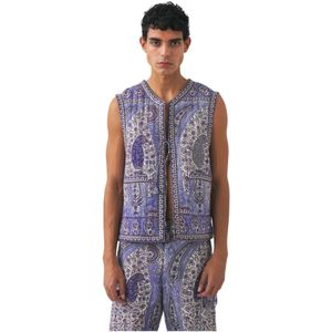 Antik Batik, Heren, Jassen, Blauw, Maat: S Katoen,