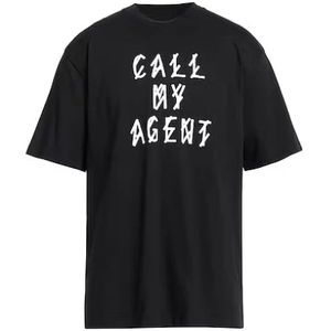 44 Label Group, Heren, Tops, Zwart, Maat: M Katoen,