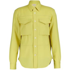 Alexander McQueen, Heren, Overhemden, Geel, Maat: XL Wol,