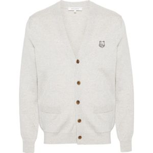 Maison Kitsuné, Heren, Truien, Grijs, Maat: L Katoen,