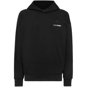 Plein Sport, Heren, Sweatshirts & Hoodies, Zwart, Maat: XS Katoen,