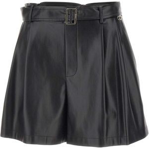 Liu Jo, Dames, Korte broeken, Zwart, Maat: S Leer,