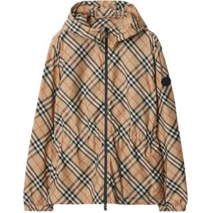 Burberry, Dames, Jassen, Beige, Maat: M Leer,
