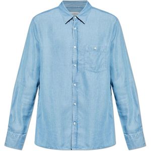 Officine Générale, Heren, Overhemden, Blauw, Maat: S Denim,