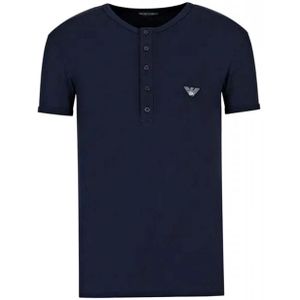 Emporio Armani, Heren, Tops, Blauw, Maat: M Katoen,