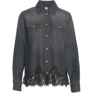 Liu Jo, Dames, Blouses & Shirts, Zwart, Maat: M Denim,