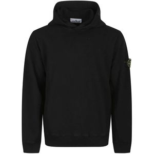 Stone Island, Heren, Sweatshirts & Hoodies, Zwart, Maat: L Katoen,