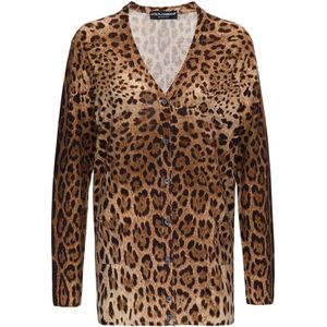 Dolce & Gabbana, Dames, Truien, Bruin, Maat: 2XS Kasjmier,