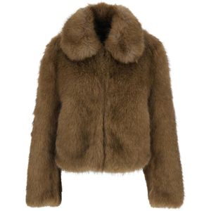 Msgm, Dames, Jassen, Beige, Maat: XS Acryl,