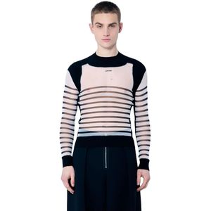 Jean Paul Gaultier - Longsleeve Top - Zwart - Mix van Mesh en Gebreide Stoffen