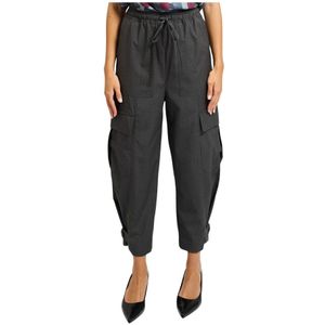 Manila Grace, Dames, Broeken, Grijs, Maat: L Wol,