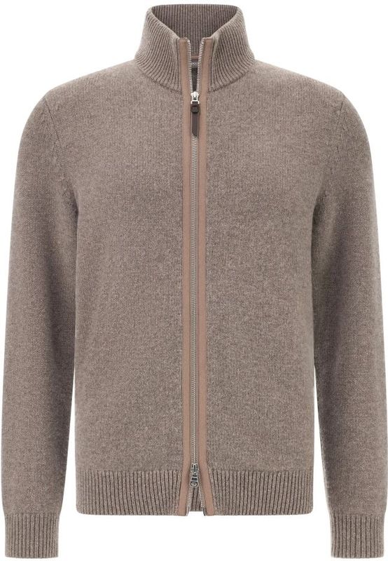 Boggi Milano - Cashmere Jumper met Volledige Rits - Grijs - Heren