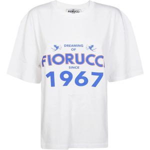 Fiorucci, Dames, Tops, Wit, Maat: S Katoen,