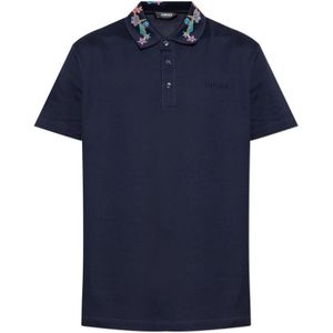 Versace, Heren, Tops, Blauw, Maat: S Katoen,