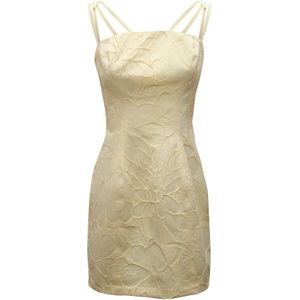 Elisabetta Franchi, Dames, Jurken, Geel, Maat: M Satijn,