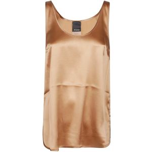 Pinko, Dames, Tops, Bruin, Maat: 2XS Katoen,
