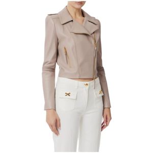 Elisabetta Franchi, Dames, Jassen, Grijs, Maat: S Leer,