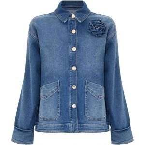Kocca, Dames, Jassen, Blauw, Maat: XS Denim,