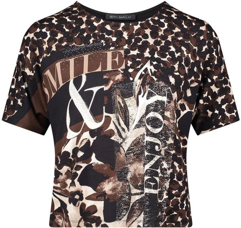 Betty Barclay - Bloemen Oversized Shirt - Bruin - Dames