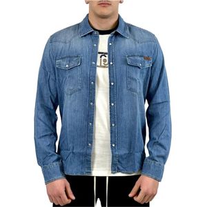 Liu Jo, Heren, Overhemden, Blauw, Maat: XL Denim,