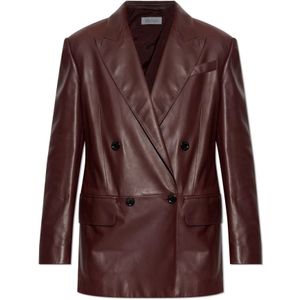 Max Mara, Dames, Jassen, Rood, Maat: XS Leer,