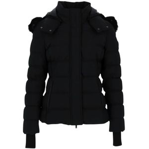 Moose Knuckles, Dames, Jassen, Zwart, Maat: M Nylon,