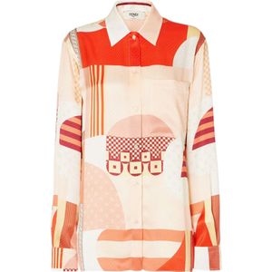 Fendi - Patchwork Zijden Overhemd - Veelkleurig - Dames