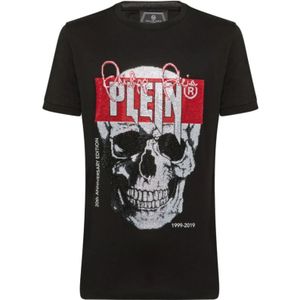 Philipp Plein, Heren, Tops, Zwart, Maat: S Katoen,