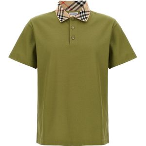 Burberry, Heren, Tops, Groen, Maat: S Piqué,