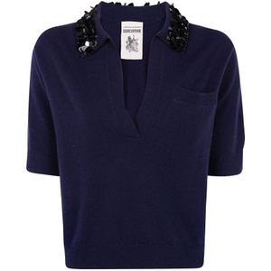 Semicouture, Dames, Truien, Blauw, Maat: S Kasjmier,