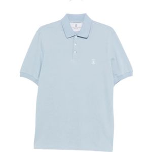 Brunello Cucinelli, Heren, Tops, Blauw, Maat: 3XL Katoen,