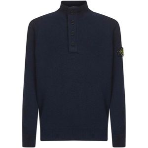 Stone Island, Heren, Truien, Blauw, Maat: S Wol,